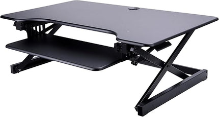 Lorell Deluxe Adjustable Desk Riser, Black, 20" Height x 38" Width x 24" Depth