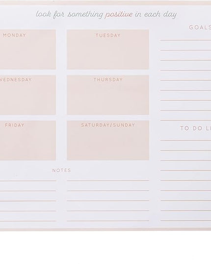 Graphique Weekly To Do Deskpad - Positivity Design - 9.75" x 8", 80 Sheets, Themed Pages - Planner for College Students, Business Appointments, Great Gift