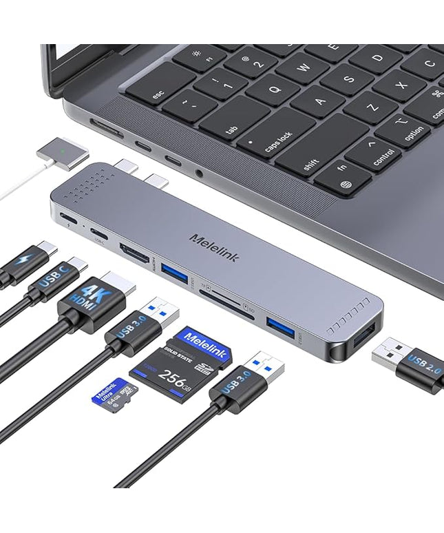 USB C Hub Adapter for MacBook Pro/Air M5 M4 M3 M2 M1 2025-2018 13" 15" 16", Mac Multiport Adapter, 8 in 2 MacBook Accessories Dongle with HDMI 4K, Thunderbolt 3, USB C&A Data Ports, SD TF Card Reader