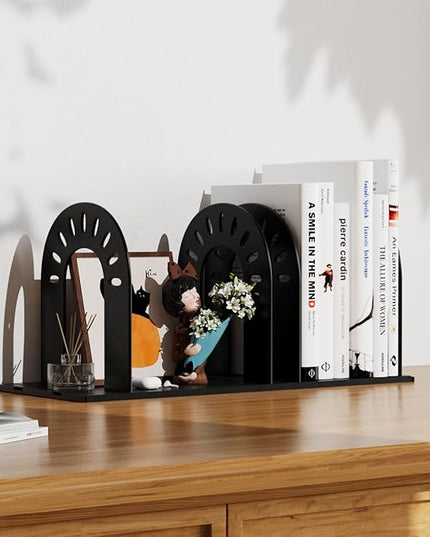 Binder Holders,File Organizer,Binder Organizer,Bookshelf Organizer for Desk, Adjustable Vertical Magazine File Holder for Office School & Classroom (black)