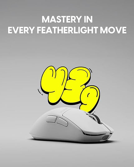 Pulsar Gaming Gears X3 LHD Crazylight Wireless Gaming Mouse, Ultra Lightweight 1.51 oz (43g), Hybrid Ergonomic, Optical Switch, 32000 DPI, 750 IPS, XS-1 Sensor, 8k Compatible (Left-Handed Uyuni White)