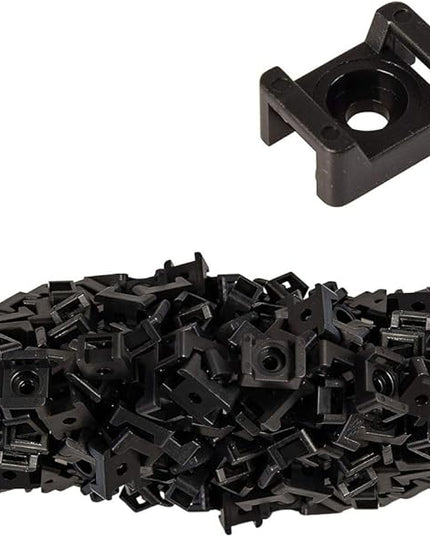 GTSE 18,000 Full Carton Of Black Screw Mounts, Zip Ties Up To 0.2" Wide, Saddle Type Zip Tie Anchors