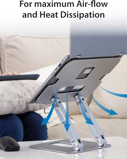j5create Multi-Angle Aluminum Laptop Stand, Ergonomic Notebook Riser, Suitable for MacBook, Dell, HP, Lenovo, Fits Most laptops up to 16" (JTS127)
