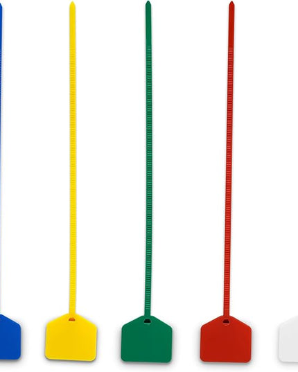 8 in Marker Nylon Cable Ties, Plastic Water Proof Tags, Self-Locking Written-on Cable Marker, Security Seals Label for Cabling, Wire Marking Label, Shipping Hanging Tags - Mulit colors/ 100pcs