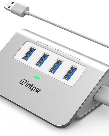USB 3.0 Hub, Aluminum 4 Port USB Data Hub 3.0 Port Extender Multiport Adapter with 3.3ft Cable ，USB Splitter for Laptop, PC/Xbox/Flash Drive/Printer/Camera/Keyborad/Mouse