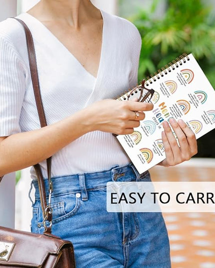 dvhdajed Boho Rainbow Mental Health Spiral Notebook, Mental Health Therapy Journaling Notebooks, Self Care Journal Notebooks for Women psychologist, Boho Therapy Office School Supplies Gifts, 5.5x8.3