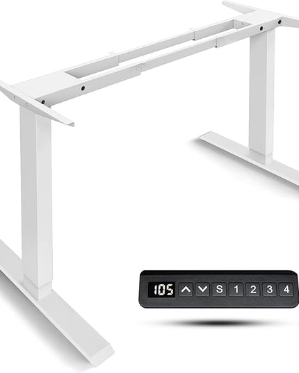 Dual Motor Electric Standing Desk Frame- Heavy Duty Height Adjustable Desk Legs, Sit to Stand Up Desk Base, 4 Memory Settings Controller for Adjustable Desktop Sizes, Over 300 lbs Load Capacity