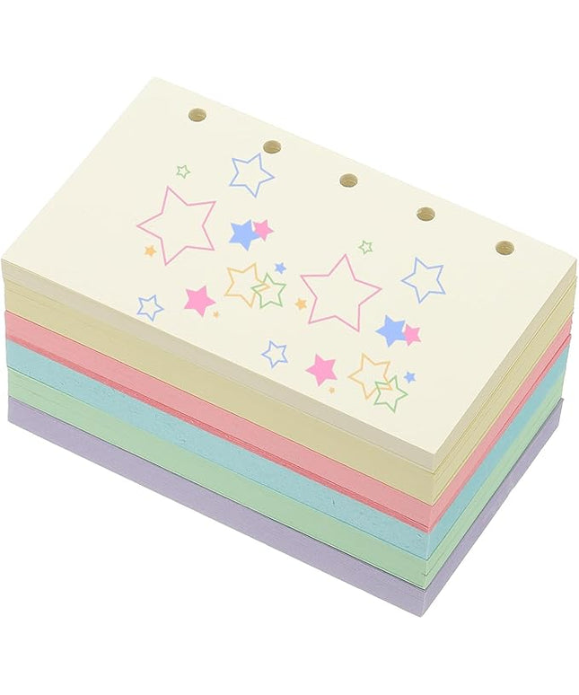 PATIKIL Colored Loose Leaf Paper, 4.1" x 2.5"(A8) 300 Sheets 5 Holes Punched 150GSM Blank Binder Refill Paper Supplies for Office Note Taking Teacher Planner Journal Notebook, 6 Colors