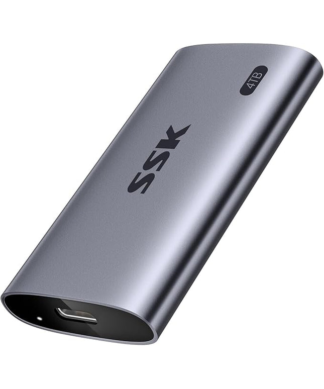 SSK External SSD 4TB, up to 2000MB/s External Solid State Drives, USB 3.2 Gen2X2 NVMe Portable SSD External Hard Drive, Ultra Low Power for iPhone 15/Pro MacBook/Pro/OTG Phone/Laptops