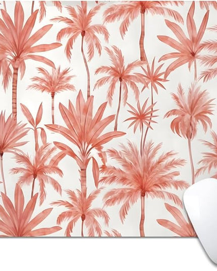 Perfect Paradise Tropical Palm Tree Floral Square Mouse pad, Texture, Waterproof, Anti Slip Rubber Base, Computer Mouse pad