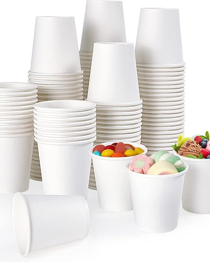 TV TOPVALUE 600 Count 4 oz Paper Cups, Disposable Bathroom Mouthwash White Espresso Cups for Home, School and Office