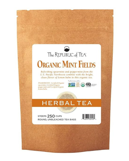 The Republic of Tea – Organic Mint Fields Herbal Tea Bags, Caffeine Free, 250 Servings