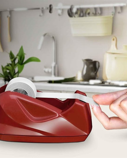 Acrimet Premium Desktop Tape Dispenser, Plastic, Non-Skid Base (Heavy Duty) (Red Color)