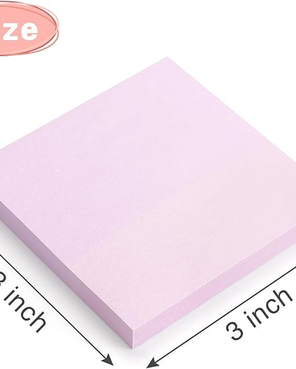 Sticky Notes 3x3 inch, 8 Pads, Pastel Colors Self-Stick Pads, Self-Adhesive Sticky Notes, 8 Pads/Pack, 80 Sheets/Pad, Total 640 Sheets