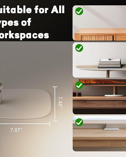 LED Desk Lamp for Home Office, Desk Light for Video Call, 3 Color Temperature 10 Brightness Computer Light, Dimmable Led Desk Light with Memory & Timer Func, Metal Swing Arm Architect Desk Lamp White