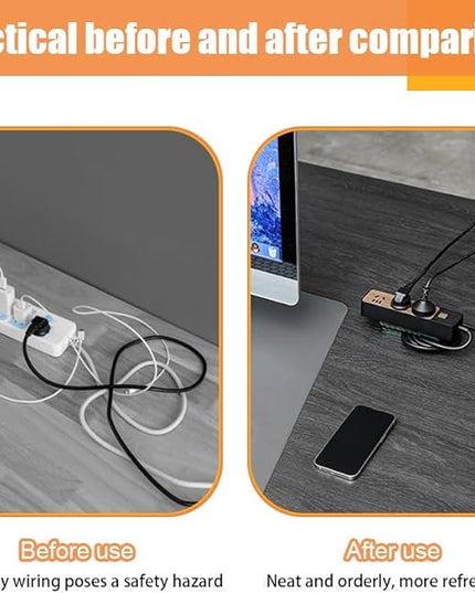 2 PCS Power Strip Holder Wall Mount, No-Drill Self Adhesive Socket Fixator & Cable Organizer, 2-in-1 Punch-Free Stand for Surge Protector, WiFi Router & Remote