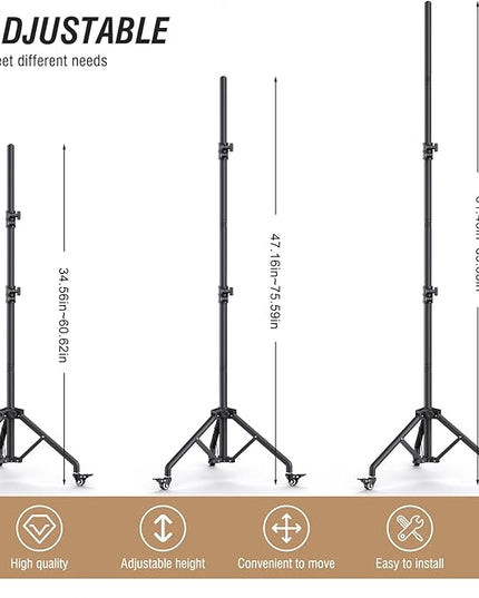 Backdrop Stand with Wheels 10x7.5Ft (WxH), Photo Backdrop Stand Easy to Move,Heavy Duty Back Drop Adjustable Stand for Parties,Banner Stand Photography and Video Studios