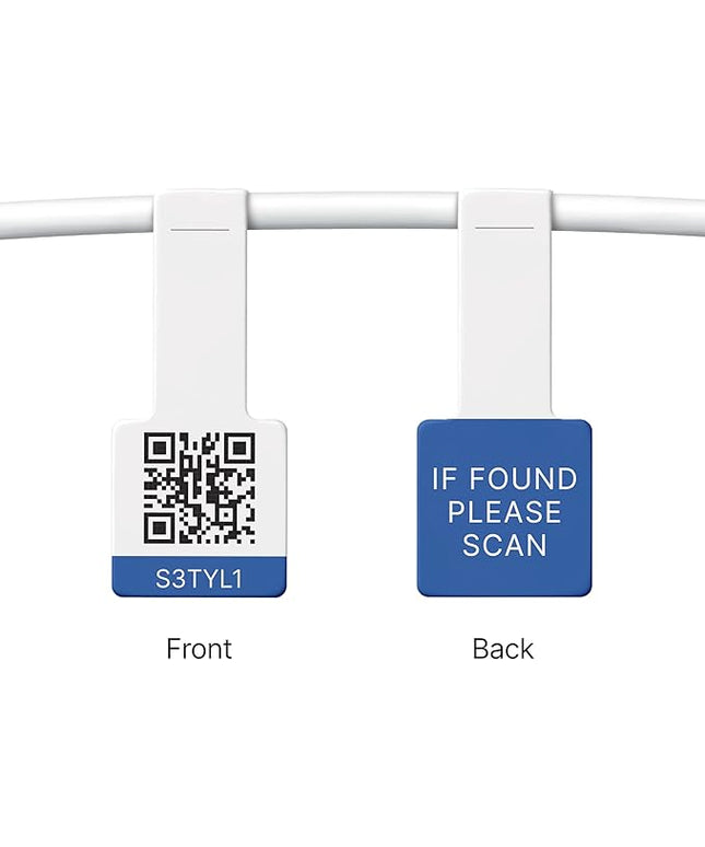 Cable Labels for Thick Cables - 100 Pack Heavy Duty Wrap-Around QR Code Stickers - Asset Tags for IT Cable Management