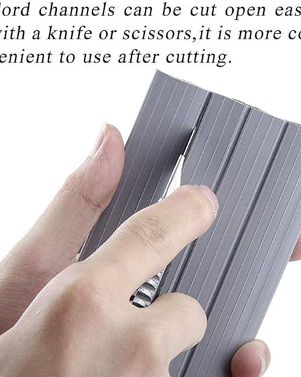 20Ft Cord Cover Heavy Duty Cable Protector 3 Channels Contains Cords Cables and Wires Easy to Unroll-Conceal Wires of Home Office Workshop Concerts or Other Outdoors Surround (Gray-2PCS 10Ft)