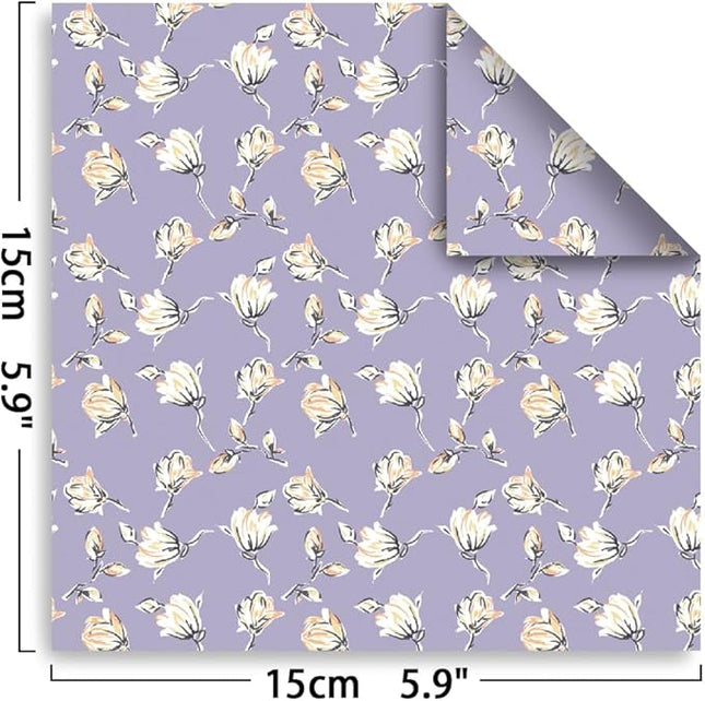 Origami Paper Kit Dobule Sided 100 Sheets 100 Colors 6 Inch Japanese Chiyo Square Easy Fold Arts Crafts DIY Handwork Origami Papers Solid Color Flower