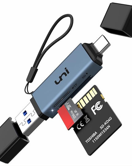 SD Card Reader, uni High-Speed USB C to Micro SD Card Adapter USB 3.0 Dual Slots, Memory Card Reader for SD/Micro SD/SDHC/SDXC/MMC, Compatible with MacBook Pro/Air, Chromebook, Android Galaxy