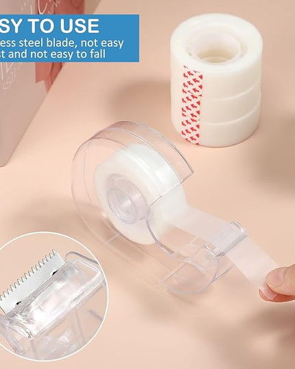 Yahenda 32 Pcs Invisible Tape and Refillable Dispensers Bulk 0.7 x 985 Inches Transparent Tape Refills Desk Dispenser for Office Home School