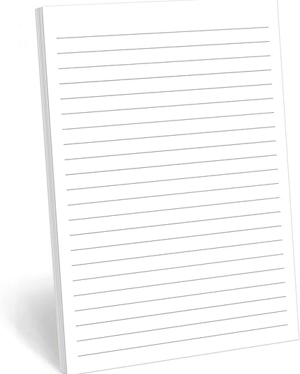 321Done Ruled Notepad Lined Notepad - Made in USA, White - Half Size (5.5x8.5), Wide-Ruled