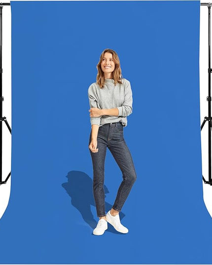 10x8 Ft Polyester Blue Photo Backdrop for Photoshoot Background for Photography Screen Video Recording Blue Screen Photo Background Streaming Video Shooting Backdrop