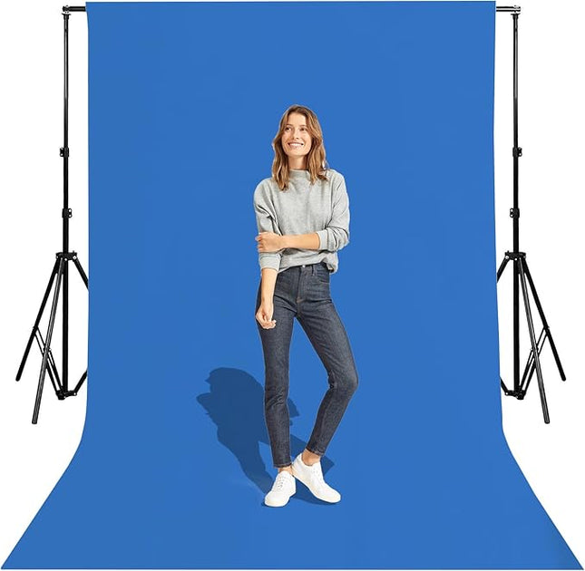 10x8 Ft Polyester Blue Photo Backdrop for Photoshoot Background for Photography Screen Video Recording Blue Screen Photo Background Streaming Video Shooting Backdrop