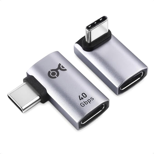 Cable Matters Combo-Pack 40Gbps Right Angle USB-C Adapter Kit, Up to [4K@240Hz Video, 240W Charging, 40Gbps Data Transfer] 90 Degree USB C Adapter, Compatible with Thunderbolt 4, iPhone 16, Steam Deck