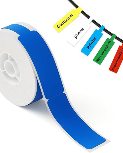 NIIMBOT Blue Cable Labels Maker Tape for D11/D110/D101 Label Maker, 0.49'' x 4.29''(12.5mm x 109mm), Thermal Label Tape for Home Office Labeling Tape Replacement