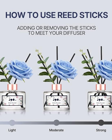 396 st. Rose Flower Reed Diffuser, Red Rose, 200ml(6.7oz) / Reed Diffuser Sets, Home Fragrance, Scented Oils, Home & Bathroom Décor