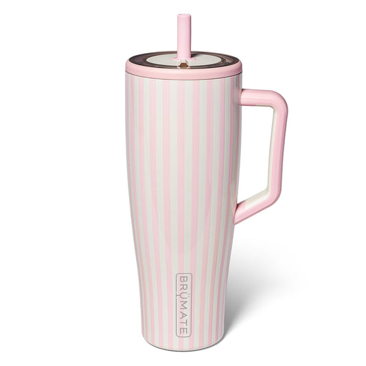 BrüMate Era 40 oz Tumbler with Handle & Straw | 100% Leakproof Insulated Water Bottle Tumbler with Lid & Flexible Straw | Made of Stainless Steel | Cup Holder Friendly | 40oz (Strawberries & Cream)