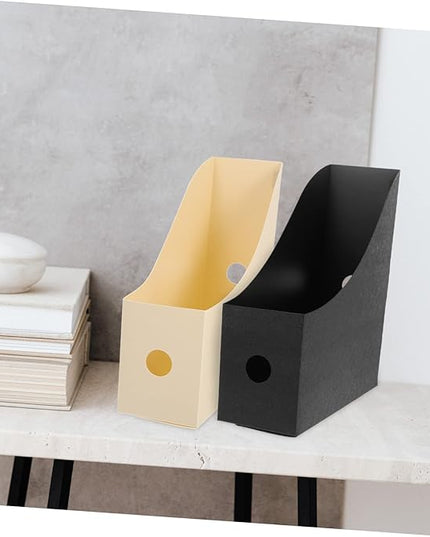 Lurrose Desktop File Organizer 2-Pack Polypropylene File Rack for Office and Student Use Vertical Desk Holders for Documents Magazines and Books Space-Saving Office Supply Storage