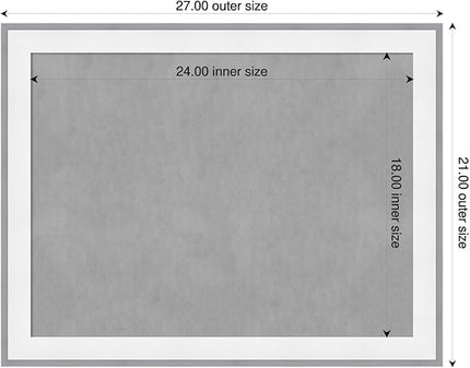 Amanti Art White Framed Magnetic Board 21x27 Medium Vision Board for use with Magnets, 100% Metal Sheet to Display Items as Office Decor or for Home Organization in mudroom, Kitchen or Kids Room