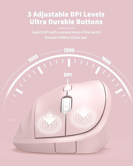 MICROPACK Digitally Yours Ergonomic Wireless Mouse with USB Receiver for PC, Laptop and Desktop, Pink