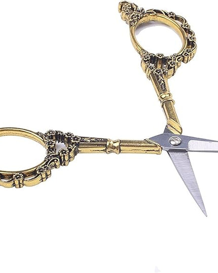 BIHRTC Gold Vintage Plum Blossom Scissors and Classic Crane Design Sewing Scissors for Embroidery, Sewing, Craft, Art Work & Everyday Use