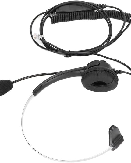 SparkFeng RJ9 Telephone Headset, Professional Call Center Headset with Noise Reduction Microphone, Wired Office Headset for Customer Service, Lightweight Comfortable Earphones with Adjustabl