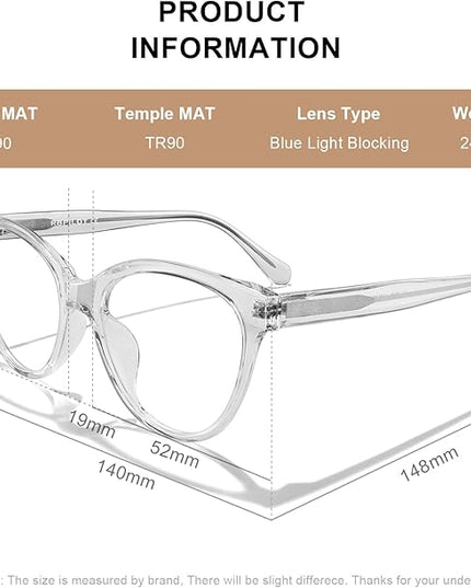 RB.Pilot Reading Glasses for Women Anti Blue Light Computer Readers Magnifying Glass for Reading