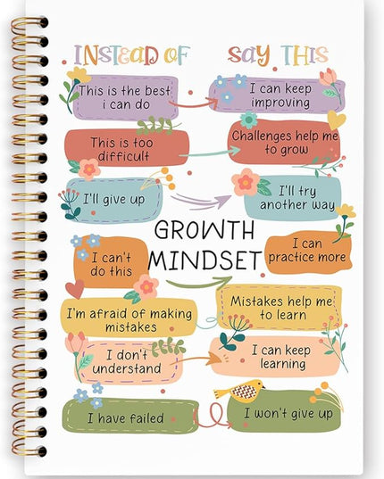 dvhdajed Mental Health Spiral Notebook, Therapy Journaling Notebooks, Floral Therapy Spiral Journal for Women, Positive Affirmations Office School Supplies Gifts, 5.5x8.3 In