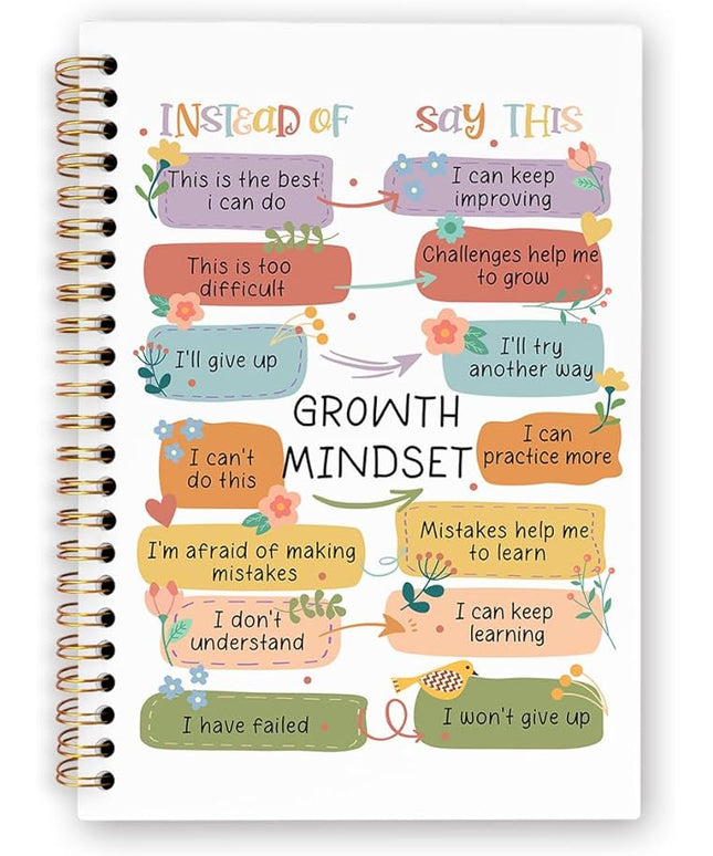 dvhdajed Mental Health Spiral Notebook, Therapy Journaling Notebooks, Floral Therapy Spiral Journal for Women, Positive Affirmations Office School Supplies Gifts, 5.5x8.3 In