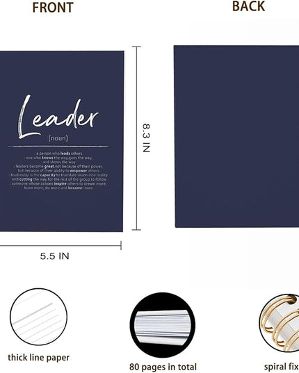 OXW Navy Blue Notebooks for Work, Leadership Gifts Notebook Journal for Writing Meeting Office Note Taking, Thank You Appreciation Gifts for Women Men Leader Boss Manager Mentor, 5.5"x8.3"