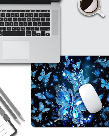 Blue Crystal Square Mouse pad, Texture, Waterproof, Anti Slip Rubber Base, Computer Mouse pad, Laptop Mouse pad