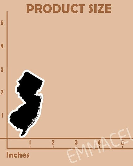 (3PCS) New Jersey State Map Stickers, US State Stickers - Waterproof Vinyl Decals for Tumblers, Water Bottles, Laptops, Books, Scrapbooks, Great for New Jersey Lovers 3 x 1.7 Inch