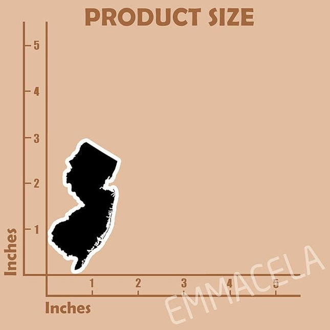 (3PCS) New Jersey State Map Stickers, US State Stickers - Waterproof Vinyl Decals for Tumblers, Water Bottles, Laptops, Books, Scrapbooks, Great for New Jersey Lovers 3 x 1.7 Inch
