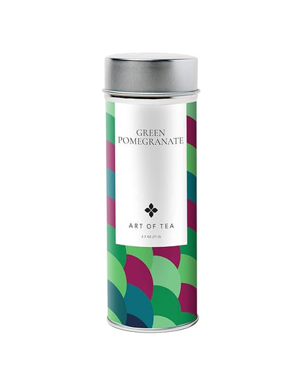 Art of Tea | Organic Green Pomegranate Green Tea 2.5oz | Artisan Loose Leaf Tea Tin