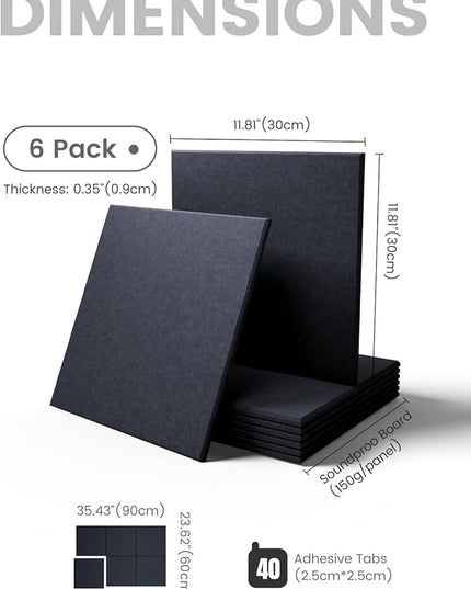 Fluxynara Large Felt Bulletin Board 36" x 24" Cork Board Alternative-6 Pack with 40 Safe Removable Adhesive Tabs, Cork Boards for Walls Cork Board for Home Office Classroom Pin Board-Navy Blue