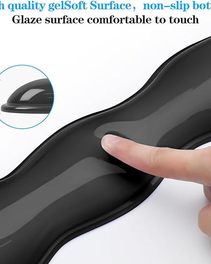 Gel Wrist Rest for Keyboard and Mouse, Wrist Rest for Keyboard, Mouse Wrist Support, Pain Relief, Cool Touch, Non-Skid, Mouse Wrist pad