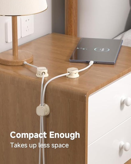 Magnetic Cable Clips, Adjustable Cord Holder Management, Adhesive Wire Keeper Organizer for Home Office Desk Phone PC Car Wall Desktop Nightstand Appliance (9-PCS Apricot)