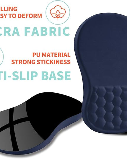 Ergonomic Mouse Pad Wrist Support with Memory Foam Massage Bulge, Carpal Tunnel Pain Relief Mousepad Wrist Rest for Mouse(12x8 inch, Dark Blue)